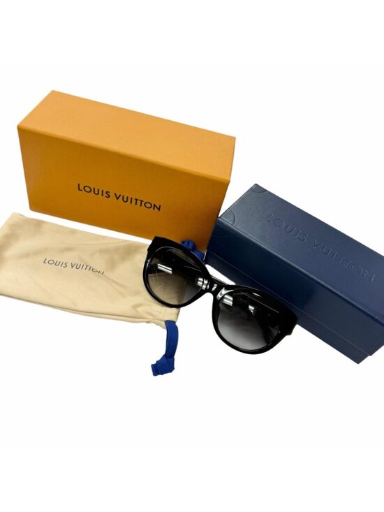 Louis Vuitton Sunglasses LV Round Eyewear Black Gold 54 main image 4